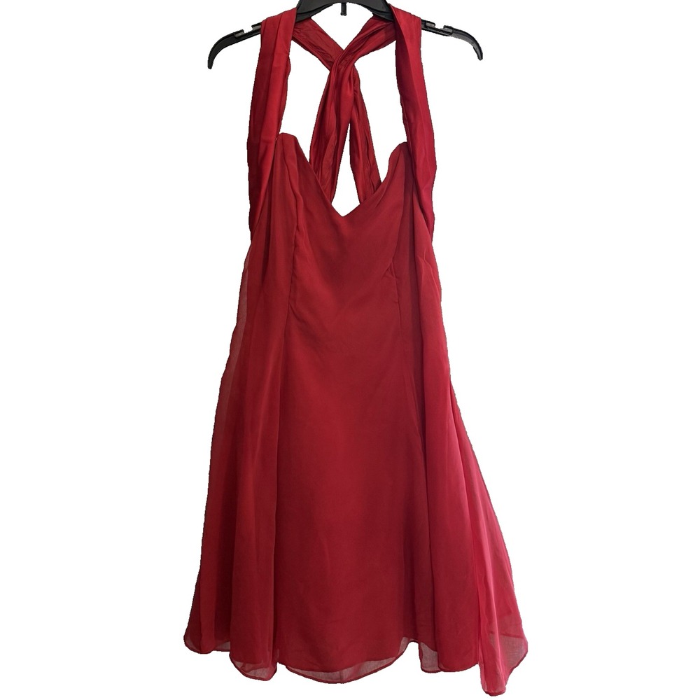 Dave & Johnny Short Red Dress Size 13/14 NWT Lined Crinoline Cris-Cross Back